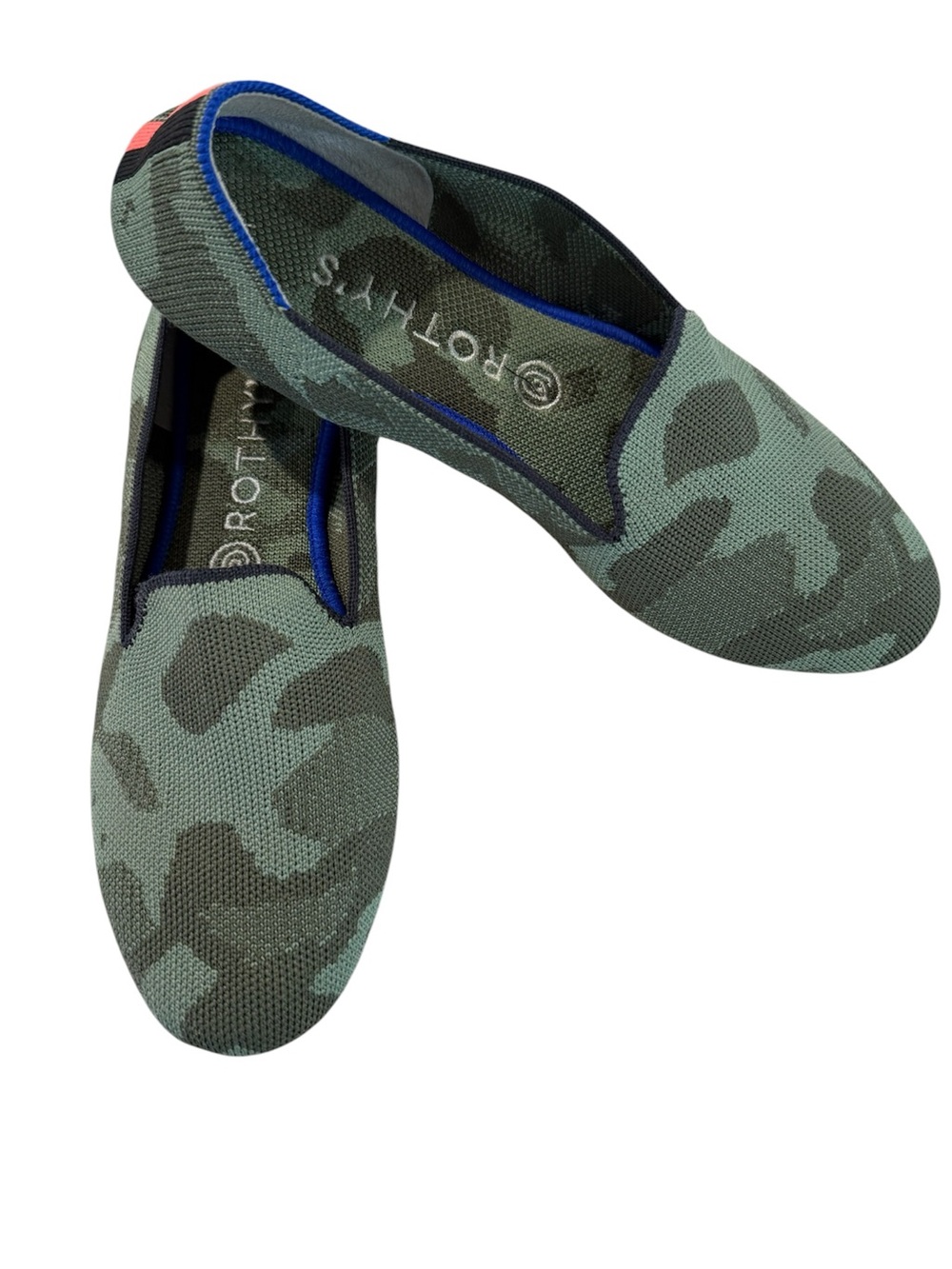 Rothy’s The Loafer Round Toe in Olive Camo.  Retired Color, Size 9